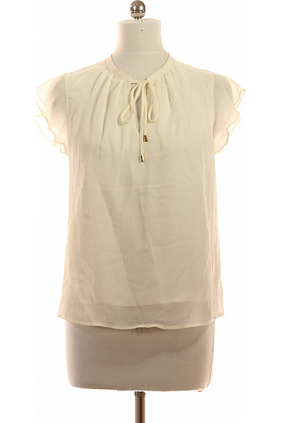 Jake*s Dámská Halenka Krátký Rukáv S Mašlí Průsvitná Letní Elegantní Vel. 42