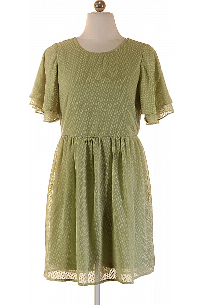 VERO MODA Zelené Puntíkované šaty S Krátkým Rukávem A Volnočasové Vel. S