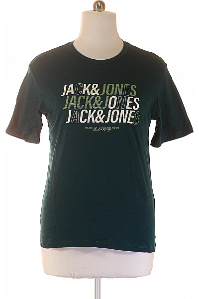 JACK & JONES Pánské tričko s krátkým rukávem a potiskem zelené bavlněné Vel. L | JACK & JONES | obrázek 2