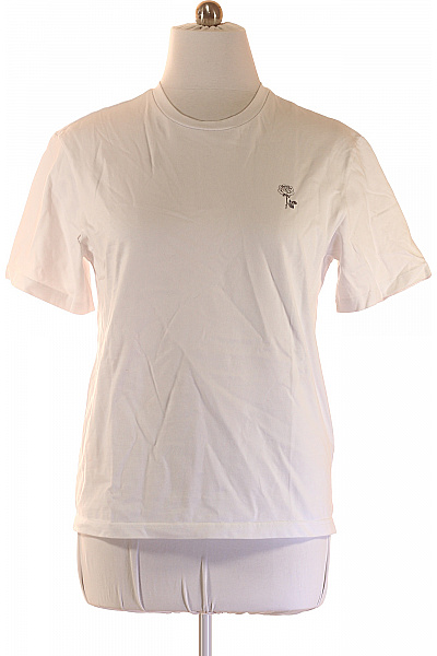 Dámské Tričko S Krátkým Rukávem A Výšivkou Bílé Basic Velikost EU L