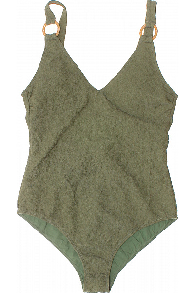 Love stories Dámské jednodílné plavky khaki s dřevěnými kroužky Vel. S | Love stories | obrázek 2