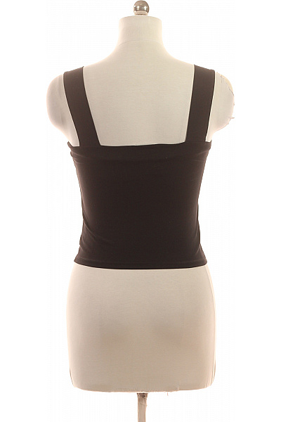 dámské bavlněné tričko bez rukávů černé crop top basic Velikost 38 | Unimoda | obrázek 2