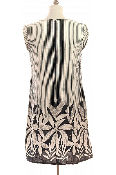 QUIOSQE Bavlněné šaty s pruhy a listy letní volnočasové Vel. 42 | QUIOSQE | obrázek 3