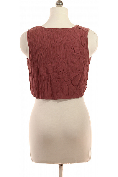 dámské tričko bez rukávů crop top vínové jednobarevné Vel. 40 | Unimoda | obrázek 2