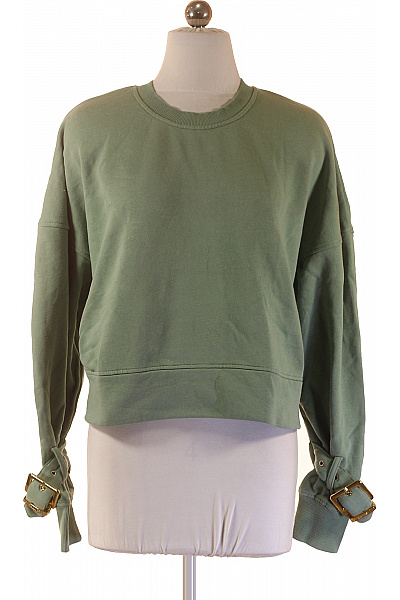 Zelená Crop Mikina S Dlouhým Rukávem A Páskem Vel. 34