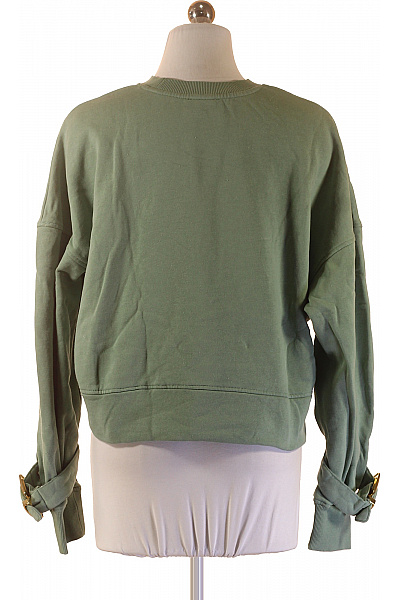 Zelená crop mikina s dlouhým rukávem a páskem Vel. 34 | Unimoda | obrázek 2