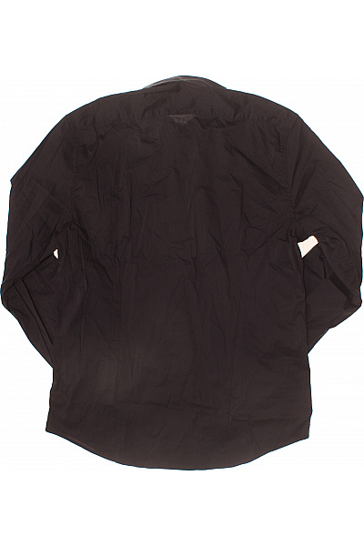 MILANO Pánské elegantní bavlněné košile s prodlouženým rukávem černé Velikost 56 | MILANO | obrázek 2