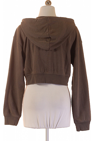 Dámská hnědá mikina s kapucí na zip crop streetwear Velikost 38 | Unimoda | obrázek 2