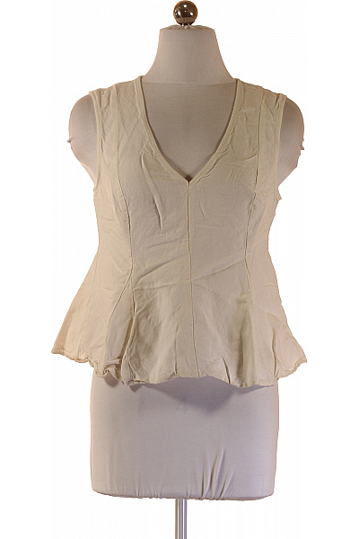 MANGO Dámské Tričko Bez Rukávů Béžové Velikost S