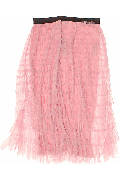 VERO MODA Dámská růžová tylová sukně midi vrstvená volánková společenská Vel. L | VERO MODA | obrázek 2