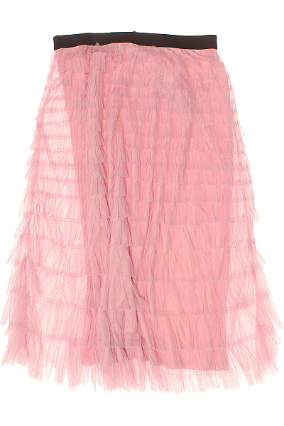 VERO MODA Dámská růžová tylová sukně midi vrstvená volánková společenská Vel. L | VERO MODA | obrázek 3