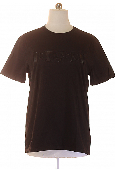 Hugo Boss Pánské Tričko S Krátkým Rukávem A Nápisem Jednobarevné Bavlněné Basic Vel. Xxl