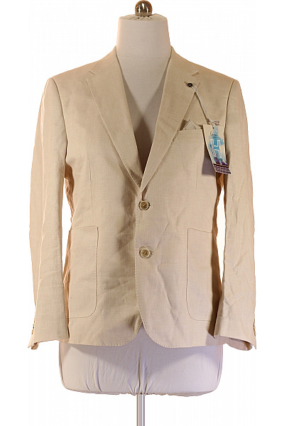 HARRY BROWN Béžové Bavlněné Sako Volnočasové Elegantní Jednořadé Vel. 44