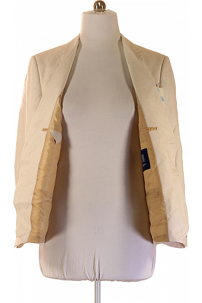 HARRY BROWN Béžové bavlněné sako volnočasové elegantní jednořadé Vel. 44 | HARRY BROWN | obrázek 3