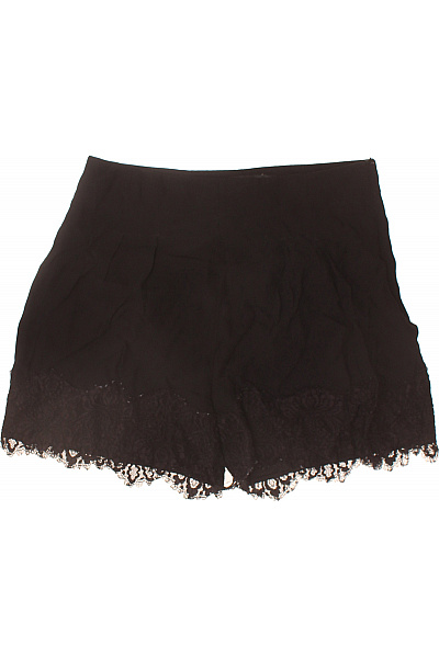 ZARA Dámské černé Krajkové Kraťasy Volnočasové Mini Vel. L