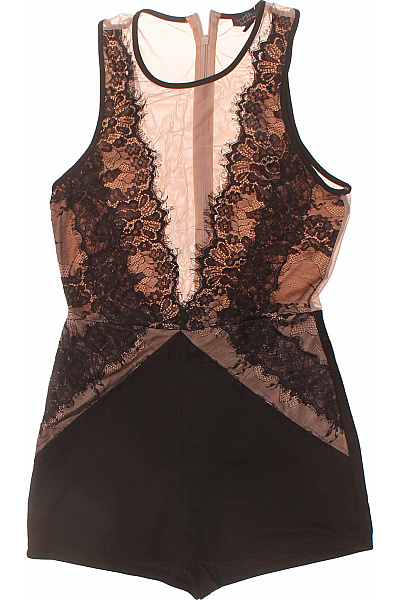 Topshop černý Krajkový Overal Bez Rukávů Vel. EU 40