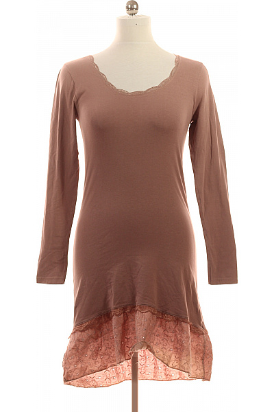 Kaffe Dámské šaty s dlouhým rukávem krajkové bavlněné růžové Velikost M | Kaffe | obrázek 2