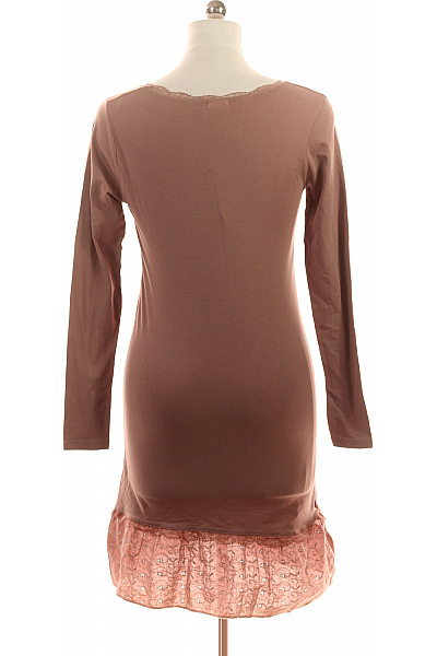 Kaffe Dámské šaty s dlouhým rukávem krajkové bavlněné růžové Velikost M | Kaffe | obrázek 3