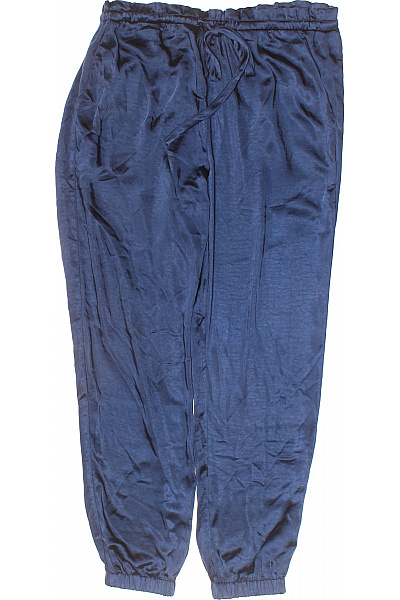 HONEY PUNCH Dámské Saténové Tepláky Volnočasové Dlouhé Modré S Mašlí Velikost L