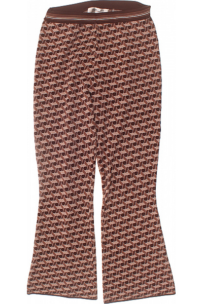 DIANE Von FURSTEBERG Dámské Volnočasové Kalhoty Hnědé S Potiskem Zvonové Velikost S