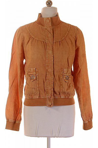Next Dámská oranžová bomber bunda lněná lehká Vel. 8 | Next | obrázek 2