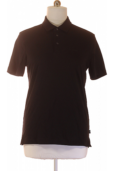 Hugo Boss Pánské Bavlněné Tričko S Krátkým Rukávem A Límečkem černé Vel. XL