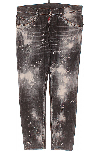 Dsquared2 Pánské Džíny černé Seprané S Potiskem Vel. 48