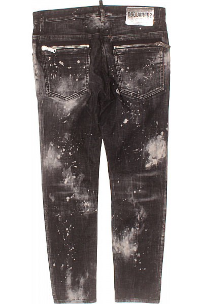 Dsquared2 Pánské džíny černé seprané s potiskem Vel. 48 | Dsquared2 | obrázek 2