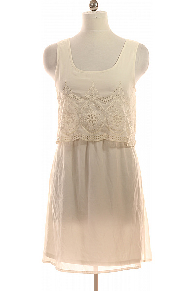 ONLY Dámské šaty Bez Rukávů Bílé Krajkové Letní Boho Vel. 42