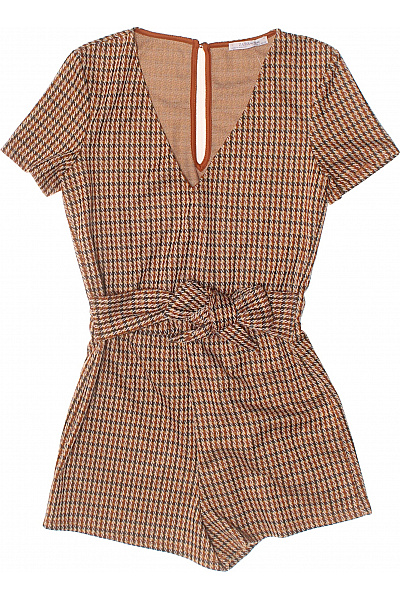 ZARA dámský krátký overal s krátkým rukávem hnědý károvaný Vel. S | ZARA | obrázek 2