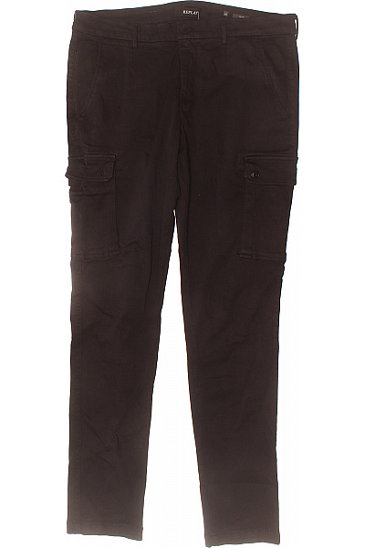 REPLAY Pánské Cargo Kalhoty Volnočasové Dlouhé černé Velikost 36/34