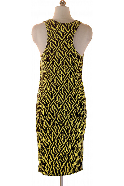 River Island Dámské šaty bez rukávů žluté geometrické volnočasové midi Vel. 36 | River Island | obrázek 2