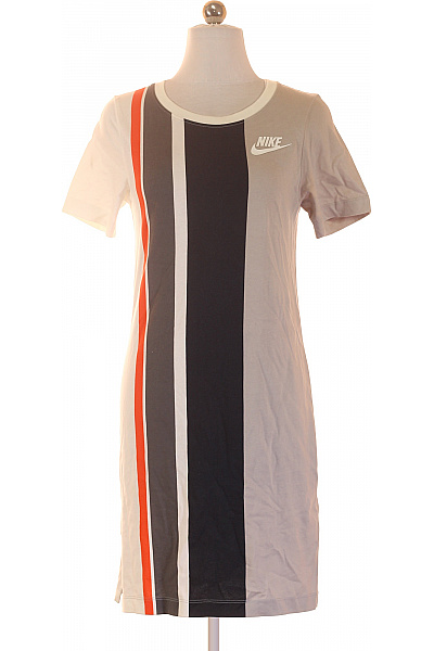 Nike Dámské Tričkové šaty S Krátkým Rukávem A Barevnými Pruhy Velikost XS