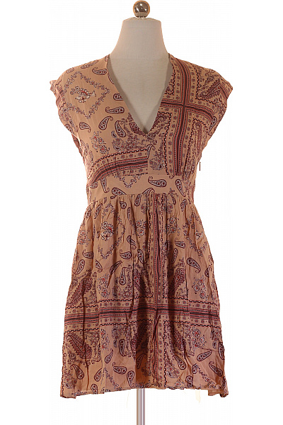 MANGO dámské šaty béžové s potiskem boho volnočasové letní Vel. XS | MANGO | obrázek 2