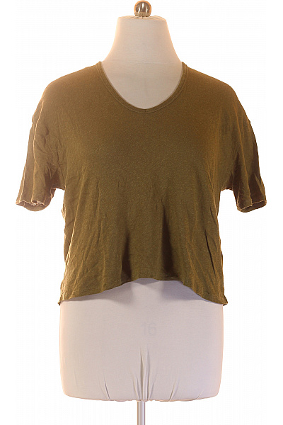 Marc O´Polo Dámské Tričko Krátký Rukáv Zelené Bavlněné Basic Crop Top Vel. L