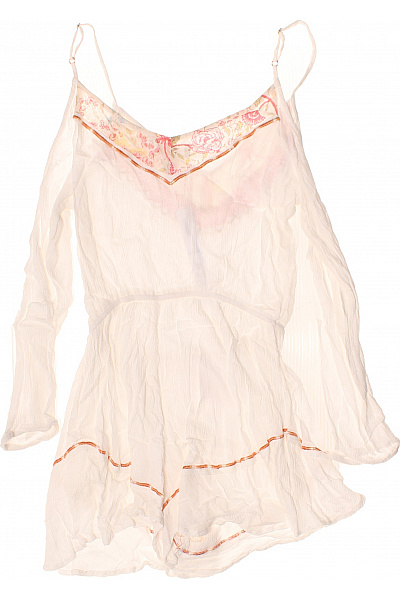 band of gypsies dámský bílý bavlněný overal s dlouhým rukávem a potiskem Vel. M | band of gypsies | obrázek 3