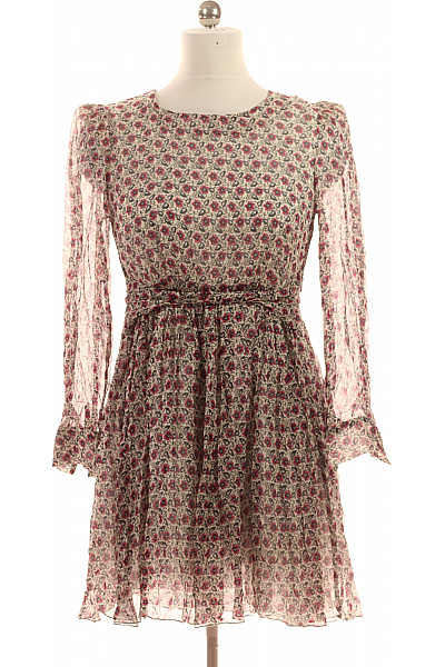 CLAUDIE PIERLOT Dámské šaty S Dlouhým Rukávem Květované Boho Velikost 38