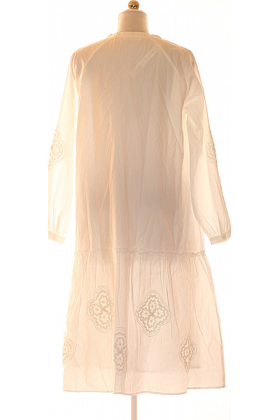 Dámské šaty s dlouhým rukávem bílé vyšívané boho Vel. m | Unimoda | obrázek 2