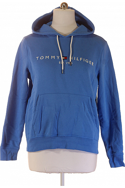 TOMMY HILFIGER modrá bavlněná mikina s kapucí a potiskem přes hlavu Vel. XL | TOMMY HILFIGER | obrázek 2