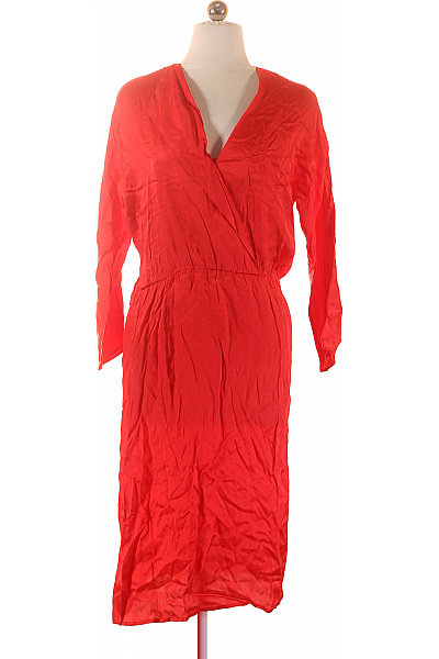 InWear Dámské Zavinovací šaty Midi červené Volnočasové Elegantní Vel. EU 36