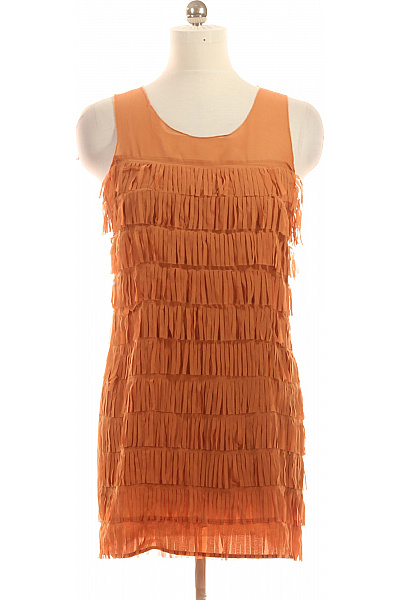 River Island Oranžové šaty bez rukávů s třásněmi letní boho Vel. 38 | River Island | obrázek 2