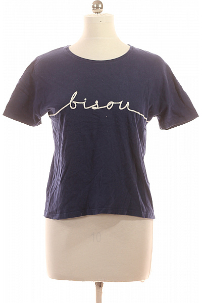 Dámské tričko s krátkým rukávem a nápisem modré Vel. M | Unimoda | obrázek 2