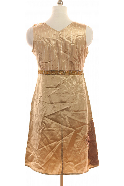 Cream Zlaté šaty bez rukávů s korálky a výšivkou Vel. 40 | Cream | obrázek 3