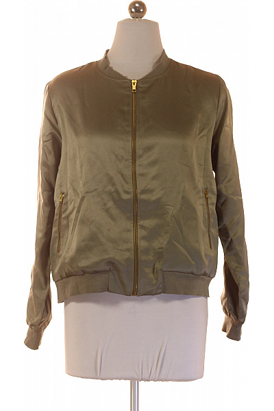 LAWRENCE GREY Dámská Bomber Bunda Lesklá Moderní Zelená Se Zipem Vel. 34