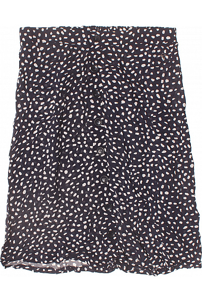 TAMARIS Dámská černobílá Vzorovaná Midi Sukně S Knoflíky Velikost EU 44