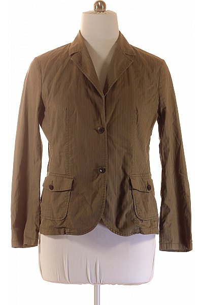 s.OLIVER Hnědé bavlněné sako pruhované volnočasové Velikost EU 50 | s.OLIVER | obrázek 2