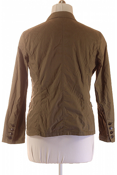 s.OLIVER Hnědé bavlněné sako pruhované volnočasové Velikost EU 50 | s.OLIVER | obrázek 3