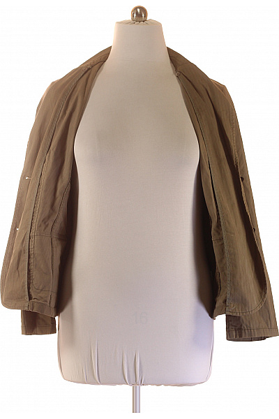 s.OLIVER Hnědé bavlněné sako pruhované volnočasové Velikost EU 50 | s.OLIVER | obrázek 4