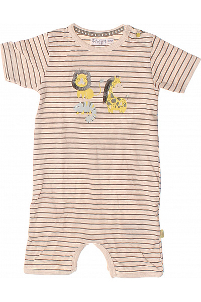 Dirkje Dětské Body S Pruhy A Zvířátky Béžové Bavlněné Vel. 86