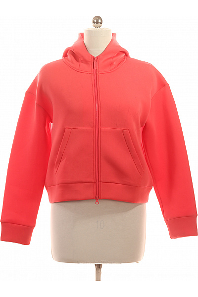 BOMBOOGIE Dámská Mikina S Kapucí Na Zip Oranžová Polyesterová Streetwear Velikost 3